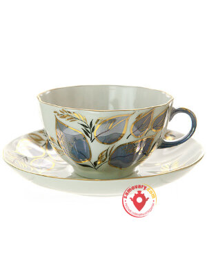 Чашка с блюдцем чайная форма Тюльпан рисунок Лунный ИФЗ