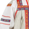 Русский народный костюм "Забава" для девочки льняной бежевый сарафан и блузка